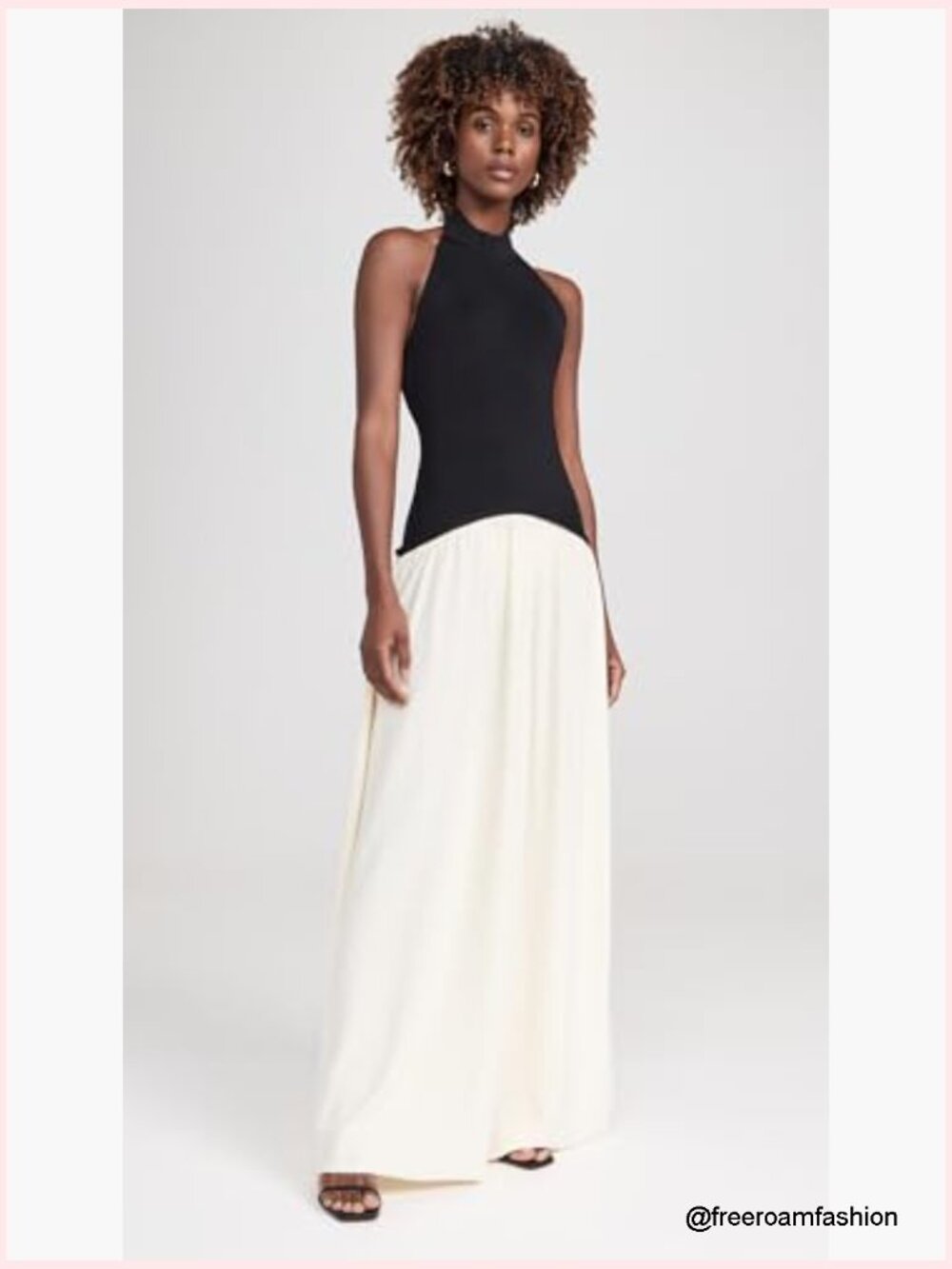 Halter Neck A-Line Midi Dress with Drop Waist - Picture 5 of 6